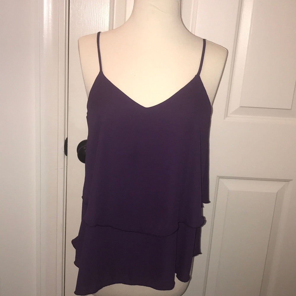 Vestique purple ruffle tank